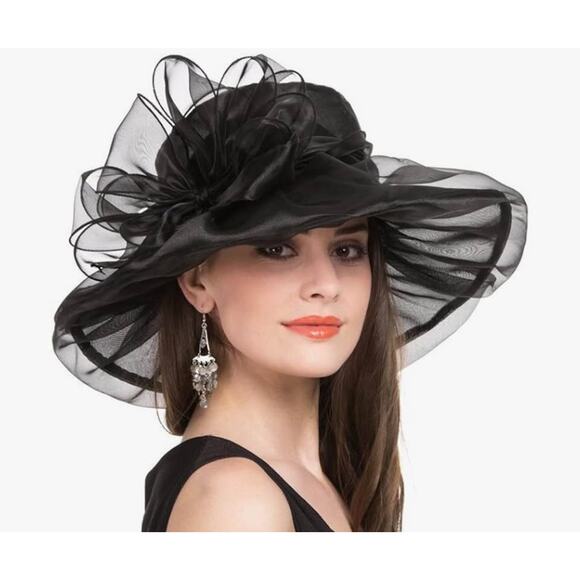 New: Women Organza Church, Kentucky Derby, Fascinator Bridal, Tea Party, Wedding - Picture 1 of 6